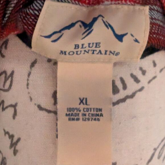 Blue Mountain NWOT Mens Long Sleeve Button Up Flannel Size XL Red/Black Plaid - Picture 6 of 6